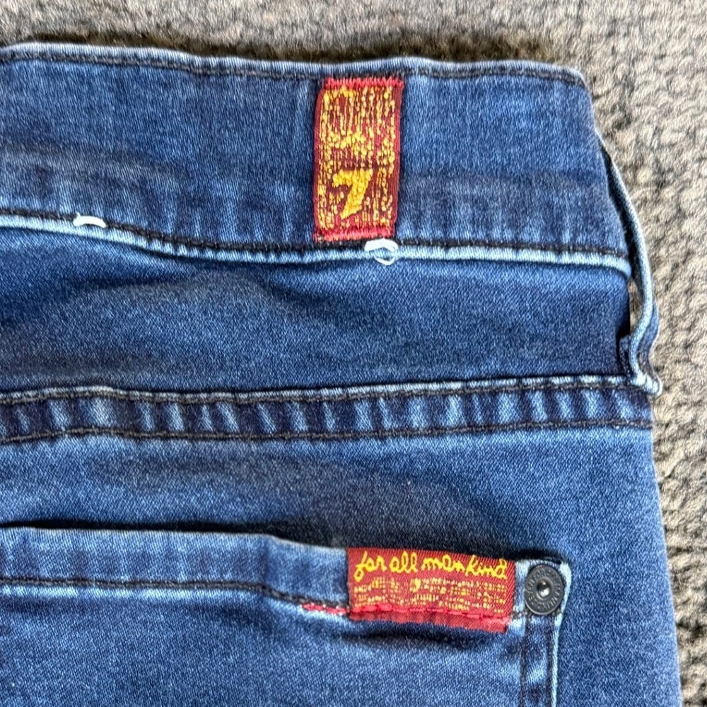 7 For All Mankind Gwenevere Skinny Jeans Dark Wash Blue Low Rise Denim 27 - Picture 5 of 11